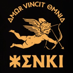 Enki Eye Wear Cherub Greek Brand Logo T Shirt