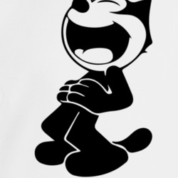 Felix The Cat Laughing Character Tv Show Vintage Cartoon Crewneck Swea