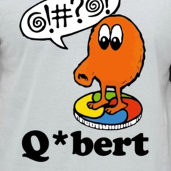 Qbert Retro Vintage Video Game Character Poster Fan Raglan T Shirt