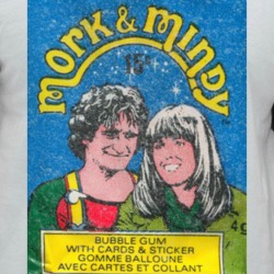 Mork And Mindy Bubble Gum Cards Retro Raglan T Shirt