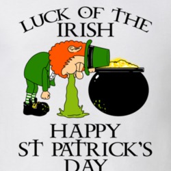 St Patricks Day Luck Of The Irish Vomiting Leprechaun Funny Drinking T