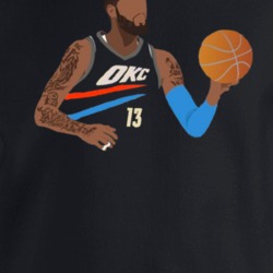 Okc 13 Basketball Player Cut Out Crewneck Sweatshirt T Shirt