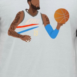 Okc 13 Basketball Player Cut Out Raglan T Shirt