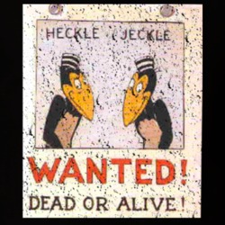 Heckle And Jeckle Wanted Dead Or Alive Vintage Tv Poster T Shirt