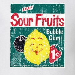 Leaf Sour Fruits Bubble Gum Popular 1960s Candy Vintage Look Crewneck 