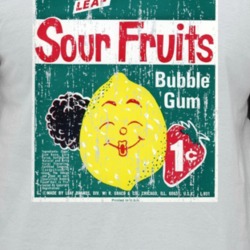 Leaf Sour Fruits Bubble Gum Popular 1960s Candy Vintage Look Raglan T 