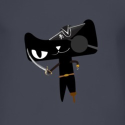 Black Cat Pirate Cartoon Cat Funny T Shirt
