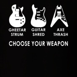 Guitars Strum Shred Thrash Choose Your Weapon Music Lovers T Shirt