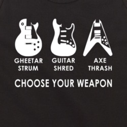Guitars Strum Shred Thrash Choose Your Weapon Music Lovers Tanktop