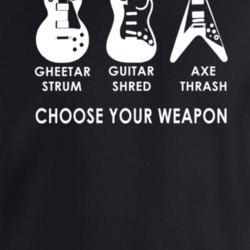 Guitars Strum Shred Thrash Choose Your Weapon Music Lovers Crewneck Sw