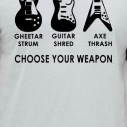 Guitars Strum Shred Thrash Choose Your Weapon Music Lovers Raglan T Sh