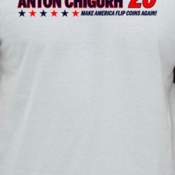 Anton Chigurh 2020 Make America Flip Coins Again Parody Raglan T Shirt