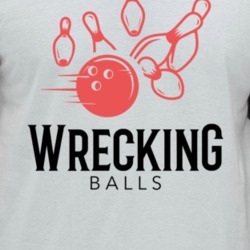 Wrecking Balls Funny Bowling Team Group Matching Raglan T Shirt