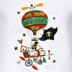 Let Your Dreams Fly Pirate Balloon Cool Cartoon T Shirt