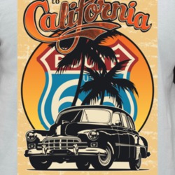 Welcome To California Poster Vintage Retro Grunge Route 66 Car Lover R