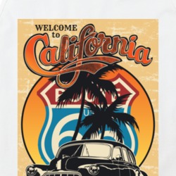 Welcome To California Poster Vintage Retro Grunge Route 66 Car Lover T