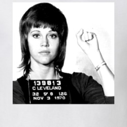 Jane Fonda Celebrity Mugshot Vintage Grunge Look Fan T Shirt