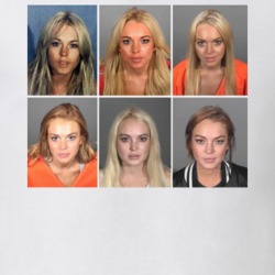 Lindsay Lohan Mashup Celebrity Mugshot Vintage Grunge Look Fan T Shirt