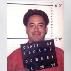 Robert Downey Jr Celebrity Mugshot Vintage Grunge Look Fan T Shirt