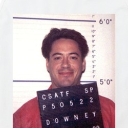 Robert Downey Jr Celebrity Mugshot Vintage Grunge Look Fan Tanktop