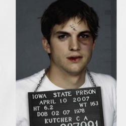 Ashton Kutcher Celebrity Mugshot Vintage Grunge Look Fan Crewneck Swea