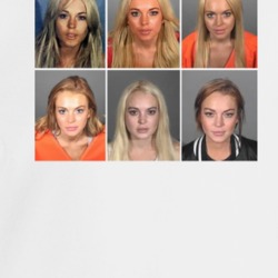 Lindsay Lohan Mashup Celebrity Mugshot Vintage Grunge Look Fan Crewnec