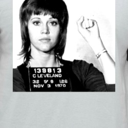 Jane Fonda Celebrity Mugshot Vintage Grunge Look Fan Raglan T Shirt