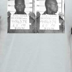 50 Cent Hip Hop Celebrity Mugshot Vintage Grunge Look Fan Raglan T Shi