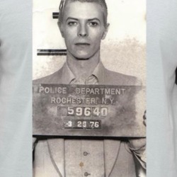 Bowie Celebrity Mugshot Vintage Grunge Look Fan Raglan T Shirt