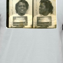 James Brown Celebrity Mugshot Vintage Grunge Look Fan Raglan T Shirt