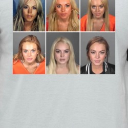Lindsay Lohan Mashup Celebrity Mugshot Vintage Grunge Look Fan Raglan 