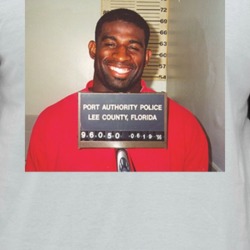 Deion Sanders Athlete Celebrity Mugshot Vintage Grunge Look Fan Raglan