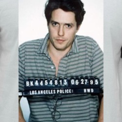 Hugh Grant Celebrity Mugshot Vintage Grunge Look Fan Raglan T Shirt