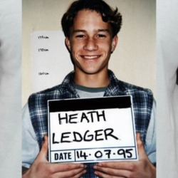 Heath Ledger Celebrity Mugshot Vintage Grunge Look Fan Raglan T Shirt