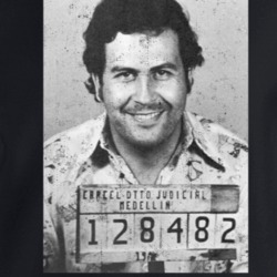 Pablo Escobar Notorious Drug Lord Smiling Mugshot Vintage Look Crewnec