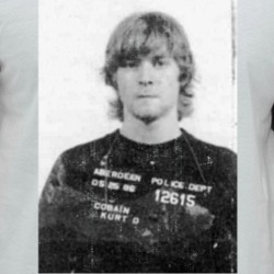 Kurt Cobain Mug Shot Vintage Distressed Photo Music Fan Raglan T Shirt