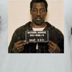 Wesney Snipes Mug Shot Action Star Distressed Look Fan Raglan T Shirt