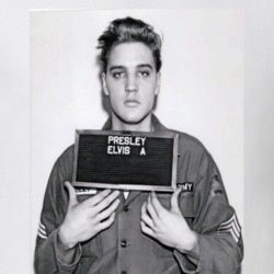 Elvis Presley Army Induction Mug Shot Legendary Singer Musician Fan T 