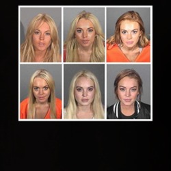 Lindsay Lohen Mug Shot Collage Multiple Arrest Movie Actress Fan T Shi