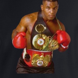 Mike Tyson Boxing Championship Belts Distressed Look Fan Crewneck Swea