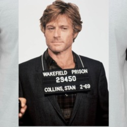Robert Redford Mug Shot Popular Actor Director Fan Raglan T Shirt T Sh