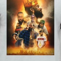 Nipsey Hussle Collage Tribute Cityscape Music Fan Raglan T Shirt T Shi