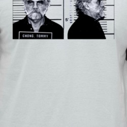 Tommy Chong Mug Shot Pot Head Stoner Celeb Fan Raglan T Shirt
