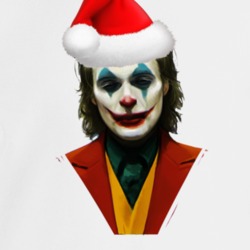 Joker 2019 Santa Hat Cool Super Villain Movie Fan Christmas Crewneck S