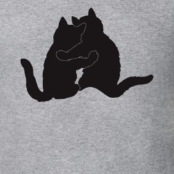 2 Black Cats Hugging Cute Animal Lover T Shirt