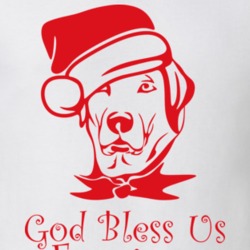 God Bless Us Everyone Dog With Santa Hat Funny T Shirt