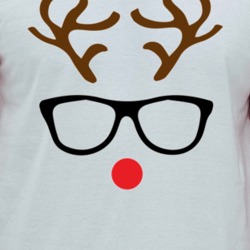 Rudolph Red Nose Reindeer Nerd Cool Funny Christmas T Shirt