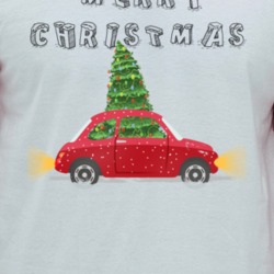Merry Christmas Red Car With Tree Cool T Shirt