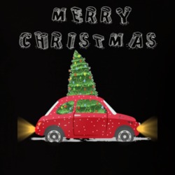 Merry Christmas Car With Tree Cool Gift Tshir T Shirt