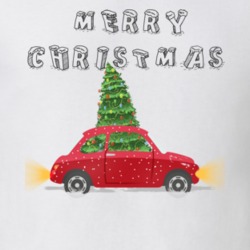 Merry Christmas Car With Tree Cool Tshir T Shirt